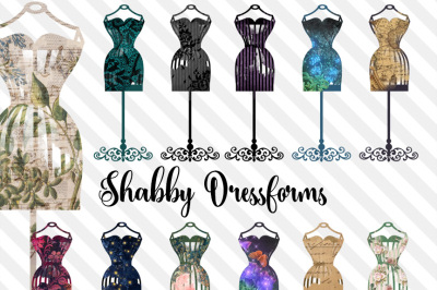Shabby Dressforms Clipart