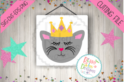 Queen kitty cat SVG DXF EPS PNG - cutting file