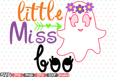Little Miss Boo Silhouette SVG Cutting Files Digital Clip Art Graphic Studio3 cricut cuttable Die Cut Machines ghost Ghoul Halloween -50sv