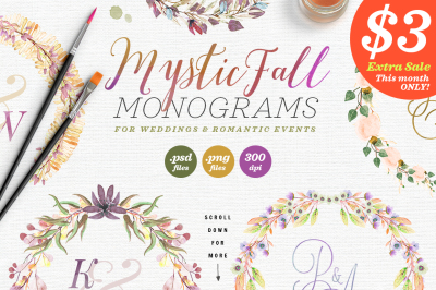 8 Mystic Fall Wedding Monograms VI