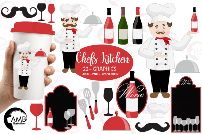 Kitchen Chefs clipart, graphics, illustrations AMB-914