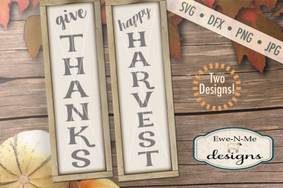 Give Thanks Happy Harvest Vertical SVG Bundle
