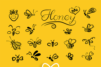 Honey 18 Bees Clip Art