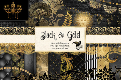 Black and Gold Scrapbook Kit