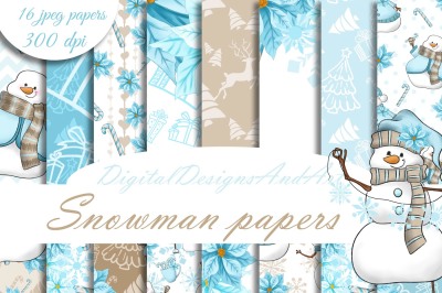 Snowman digital paper