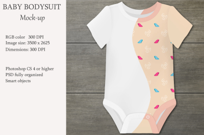 Baby bodysuit mockup. Product mockup