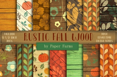 Rustic fall digital paper 