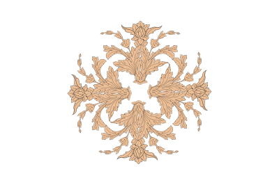 Golden baroque vector decorations, ornament element