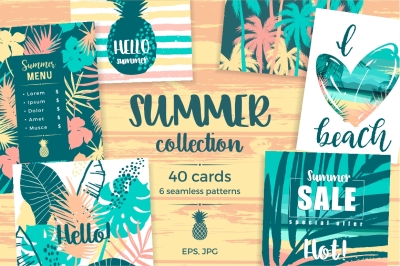 Summer collection. Cards & patterns.