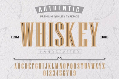 Font.Alphabet.Script.Typeface.Label.Whiskey typeface.For labels and different type designs