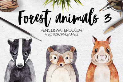 Forest animals VOL.3 Vector included