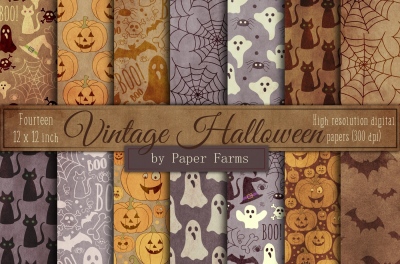 Vintage Halloween digital paper
