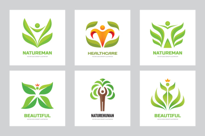 Nature and Human Vector Logo Set
