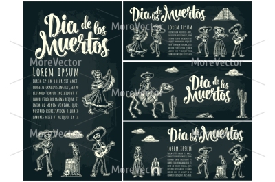 Horizontal and vectical poster for Day of the Dead. 