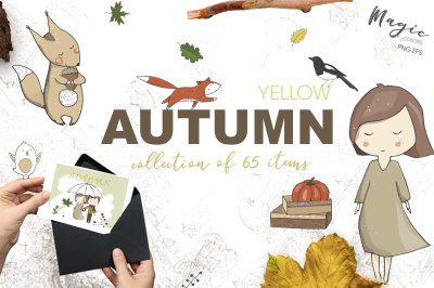 Yellow Autumn Graphics Set