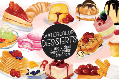 Watercolor Desserts