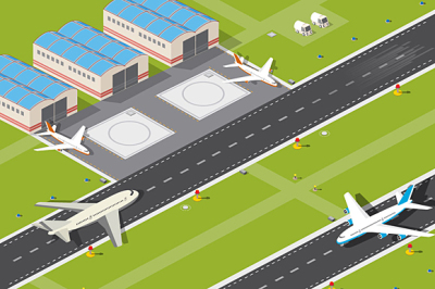 Airport runway vector
