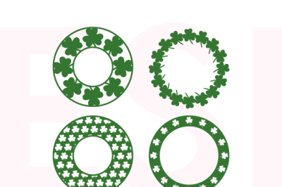 Shamrock Circle Monogram Frames set.