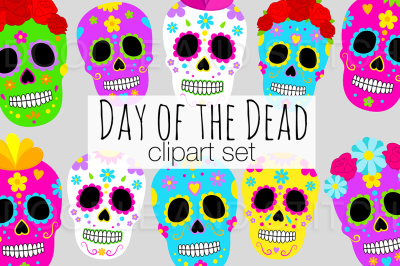 Day of the Dead Sugar Skulls Clipart