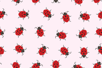 Seamless pattern ladybug