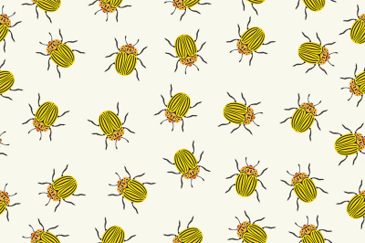 Seamless pattern colorado beetles