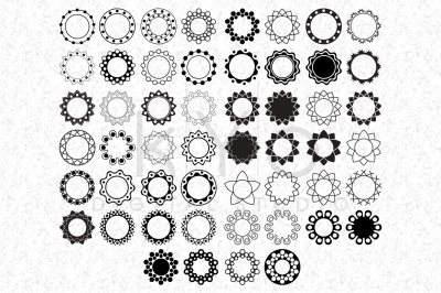 Circle Monogram Frames Set of 52 frames SVG files for Cricut
