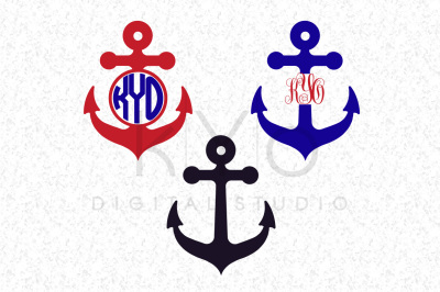 Anchor Svg Nautical Monogram SVG files