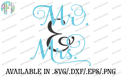 Mr & Mrs - SVG, DXF, EPS Cut Files