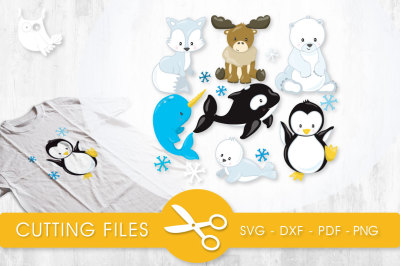 Arctic Animals SVG, PNG, EPS, DXF, cut file