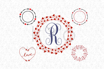 Valentines Day Heart Wreath&nbsp;SVG DXF PNG EPS