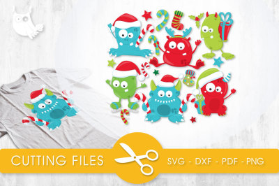 400 89735 d85234fe5e653a7d70494fd3a9e7888e50d21b3c christmas monsters svg png eps dxf cut file