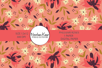 Phulkari Roses-Digital Pattern