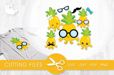 Pineapple Dress Up SVG, PNG, EPS, DXF, cut file