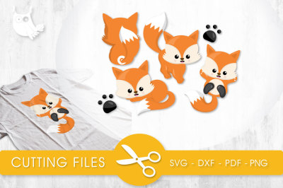 Playful Foxes SVG, PNG, EPS, DXF, cut file