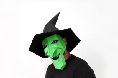 DIY Halloween Witch Mask - 3d papercraft