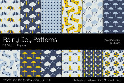 Rainy Day Patterns Digital Papers