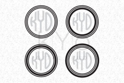 Circle Monogram Frame SVG files and DXF files