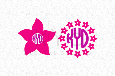 Summer Flower SVG DXF cutting files Monogram Frame for Cricut Explore and Silhouette Cameo