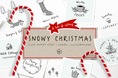 Snowy Christmas script font &amp; logos