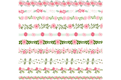 Pink flower border clip art, Floral border clipart, Wedding clipart