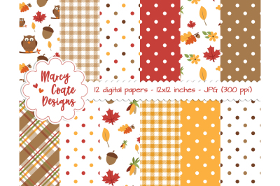 Autumn Delight digital papers for printables, crafts, planner stickers, gift wrap, cards, invitations etc.