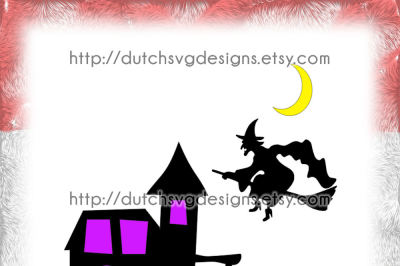 Halloween cutting file witch house, in Jpg Png SVG EPS DXF, for Cricut & Silhouette, halloween svg, witch house svg, witch svg, svg cut file