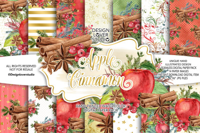 Apple Cinnamon digital paper pack