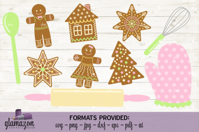Gingerbread Cookie Bundle - SVG DXF EPS PNG PDF JPG AI - cutting file