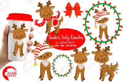 Santa's Baby Reindeer clipart, graphics, illustrationsAMB-1558
