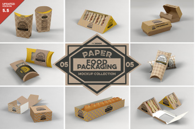 VOL 5: Paper Food Box Packaging Mockup Collection