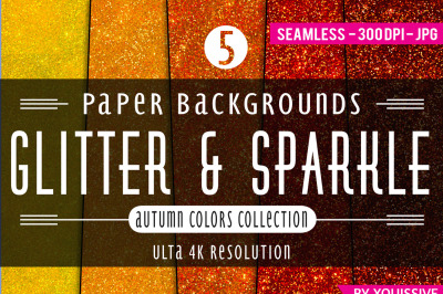Glitter &amp; Sparkle Paper Backgrounds - The Autumn Bundle