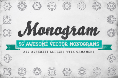Awesome 56 Monograms in Vector (ABC)