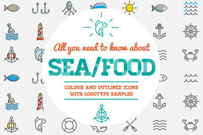 Awesome Sea/Food Icons and Logo Set