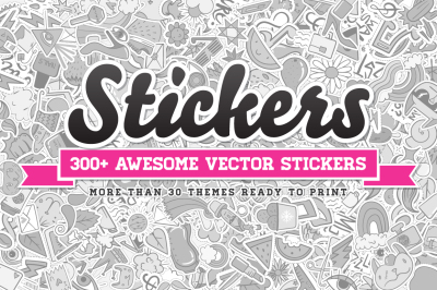 Awesome 300 Vector Stickers Set